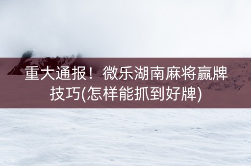 推荐十款！湖南微乐麻将跑得快技巧(怎么设置胡牌)