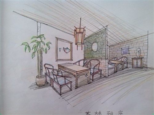 茶馆包间室内透视图（茶馆包间室内透视图怎么画）