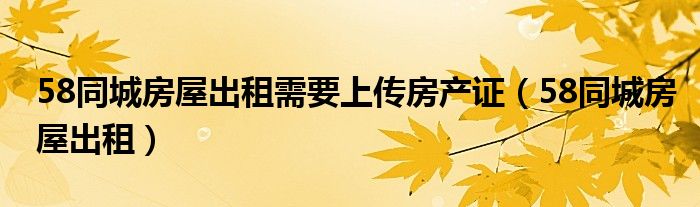 58同城上挂房出租流程（58同城挂房子怎么操作）