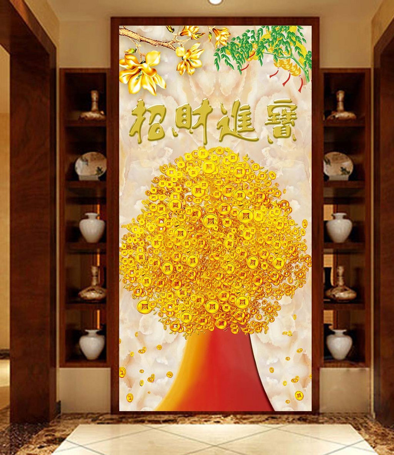 西墙玄关能挂摇钱树吗好吗（西墙玄关能挂摇钱树吗好吗视频）